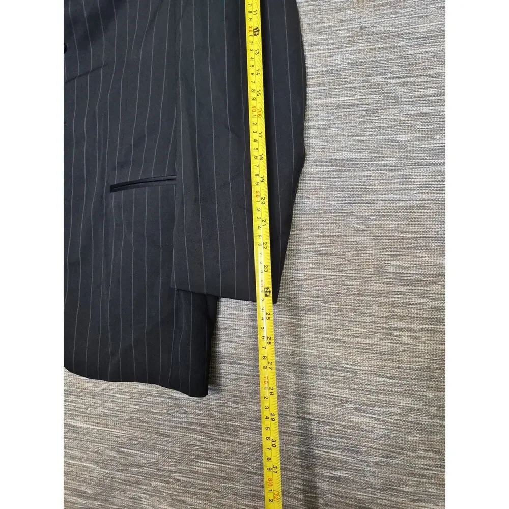 LAUREN Ralph Lauren Blazer Jacket Mens 40R Black Super 100s Fine Worsted Wool